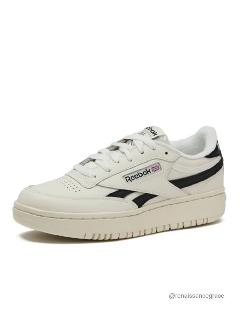 Women's Reebok Club C Double Revenge Platform Sneakers Leather Low Top Lace Up